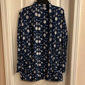 Svaha Blue Space-Themed Cardigan Size L with huge pockets